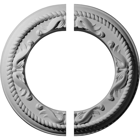 Ekena Millwork Roped Medway Ceiling Medallion, Two Piece (Fits Canopies up to 7 1/2"), 12 1/4"OD x 7 1/2"ID x 7/8"P CM12ME2